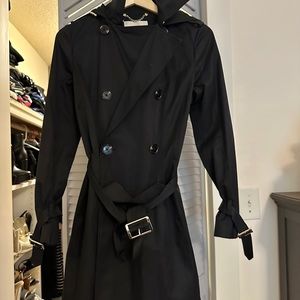 MK black trench coat. Size S
